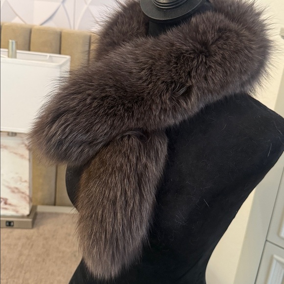 Real Fox fur collar clip on